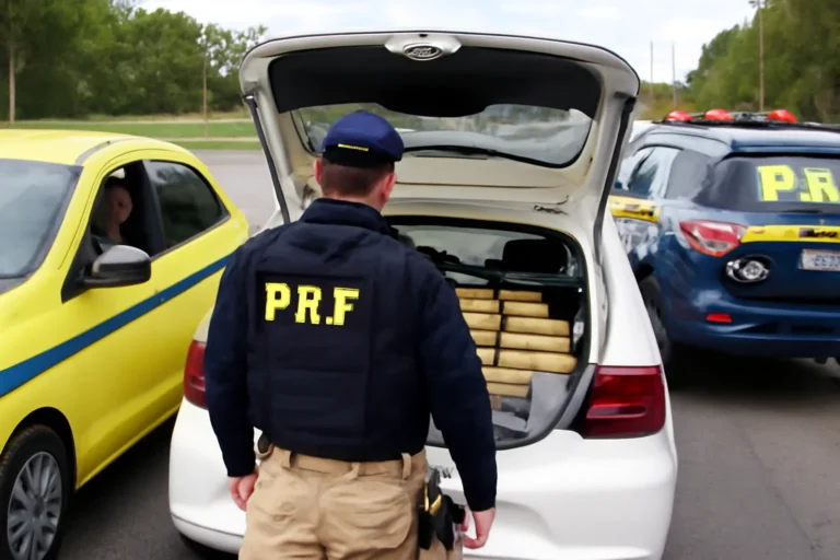 PRF intercepta 49 kg de drogas que seguiam para Cabo Frio, taxista funcionava como batedor na BR-101 e motorista confessou saída do Complexo do Alemão