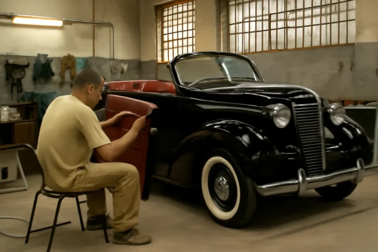 Detento restaura conversível raro dentro de presídio no RS, reforma Oldsmobile 1937 em oficina montada por convênio e recebe remissão de pena e salário