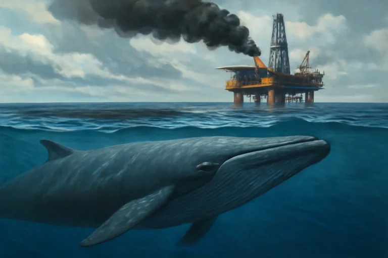 Baleia-de-Rice em risco por expansão de petróleo no Golfo do México, como menos de 100 indivíduos podem ser afetados por ruído, colisões e derramamentos