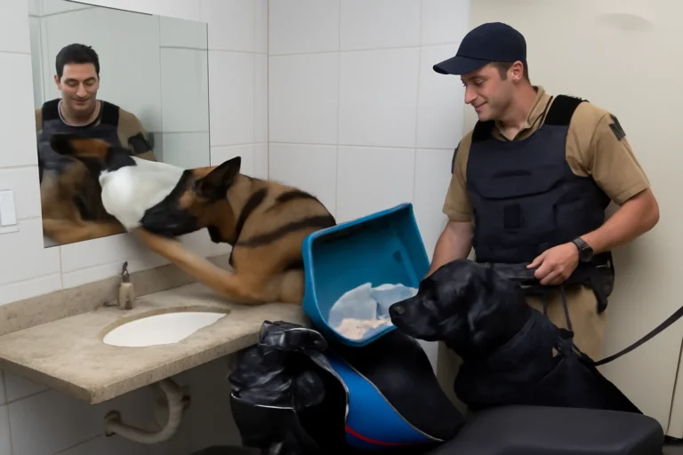 Cães farejadores encontram drogas em espelho do banheiro e na carenagem de moto usada para delivery, operação prende suspeitos em Campina Verde, MG