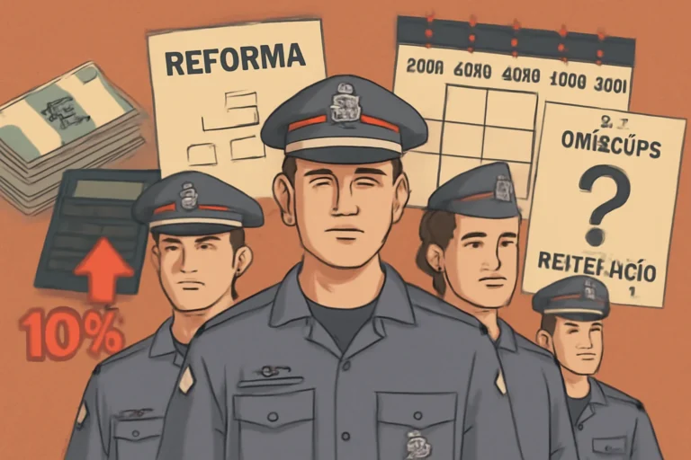 Reajuste de 10% nas polícias de SP, reforma de carreiras e cronograma de promoções até 2028, impacto fiscal e controvérsias sobre omissões e politização