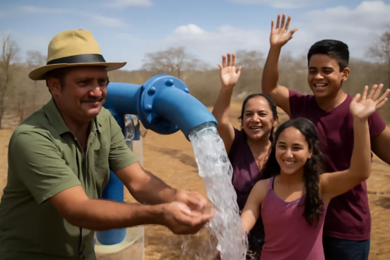 Agricultor que encontrou possível petróleo no Ceará começa a receber água de nova adutora, família comemora alívio e aguarda laudo da ANP sobre o poço