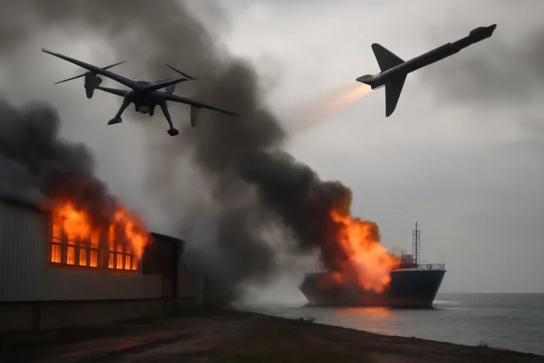 Ataque ucraniano ao sul da Rússia com drones e mísseis causa pelo menos uma morte, feridos e incêndios em embarcação e armazém em Taganrog