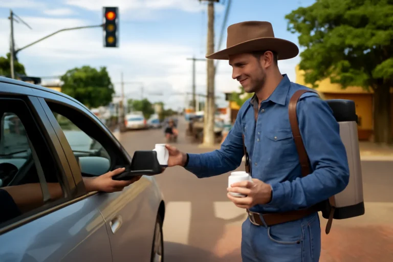Vendedor de café no trânsito aposta na confiança, aceita pagamento depois por Pix e ‘Cowboy do Café’ conquista motoristas em semáforo de Araguaína