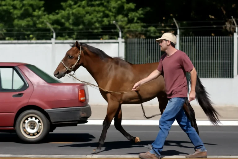 Homem que puxou cavalo amarrado a carro em Presidente Prudente é identificado e multado, ele admite ter feito a entrega após venda e recebe multa de R$ 3 mil
