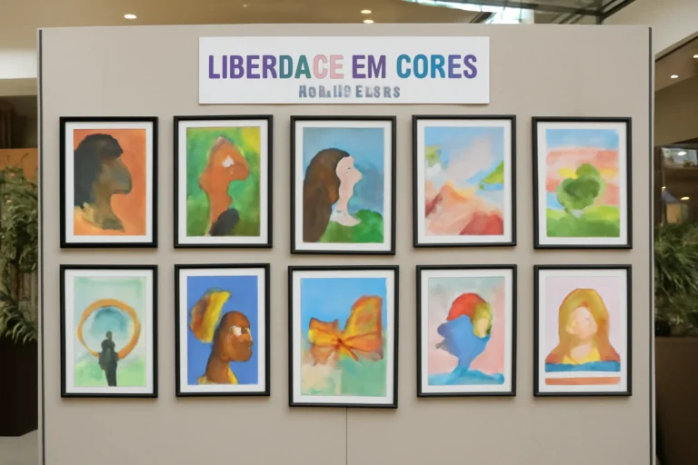 Exposição Liberdade em Cores no Pátio Limeira Shopping destaca arte em óleo e lápis de cor de alunos do ateliê Dri Torquato