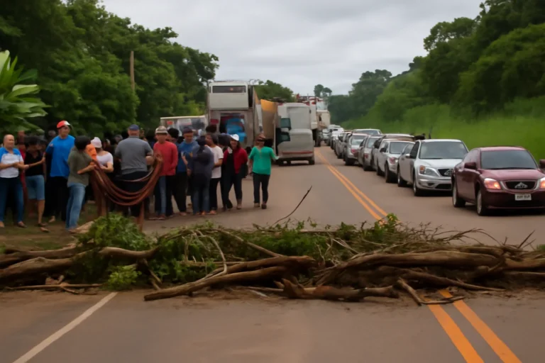 Protesto em Juruti bloqueia PA-192 contra Alcoa por falta de indenização e gera grande congestionamento
