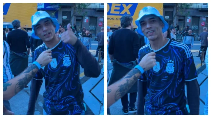 Brasileiros vestem azul e branco: a torcida pela Argentina em SP na final da Copa