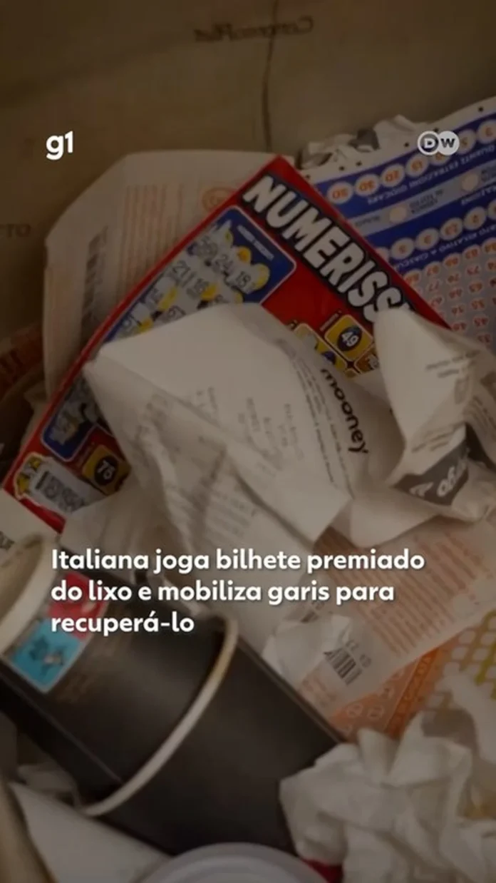 Italiana joga fora bilhete de loteria de 1 milhão de euros, mas garis o recuperam