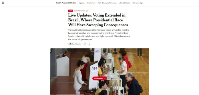 Imprensa Internacional Destaca Prolongamento da Votação e Tensão nas Eleições Brasileiras